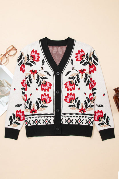 Selene Print Front Knit Cardigan - Hello Beautiful BoutiqueCardigansThreaded Pear