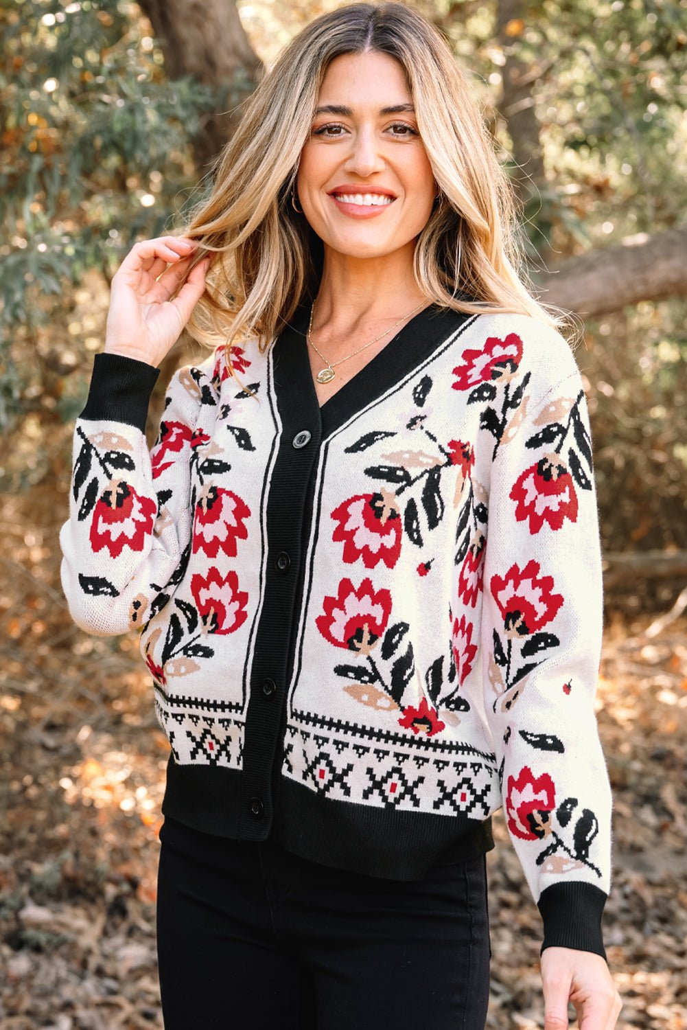 Selene Print Front Knit Cardigan - Hello Beautiful BoutiqueCardigansThreaded Pear
