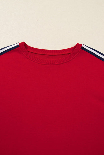 Seramya Striped Detail Varsity Sweatshirt - Hello Beautiful BoutiqueSweatshirts & HoodiesThreaded Pear