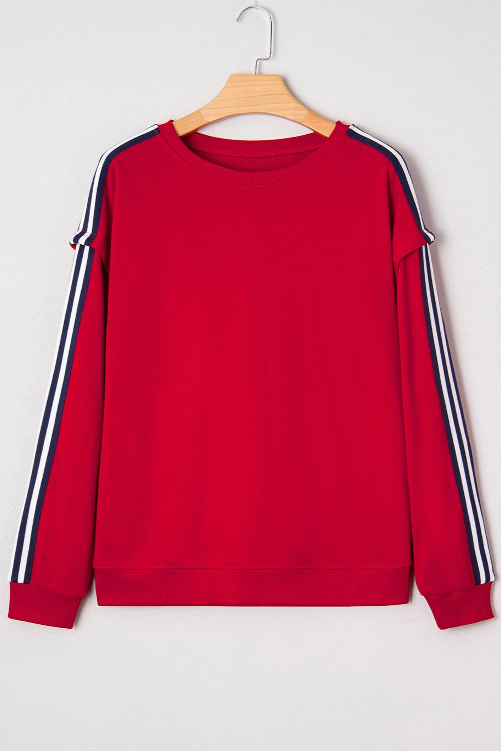 Seramya Striped Detail Varsity Sweatshirt - Hello Beautiful BoutiqueSweatshirts & HoodiesThreaded Pear