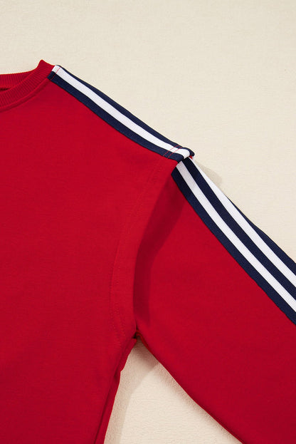 Seramya Striped Detail Varsity Sweatshirt - Hello Beautiful BoutiqueSweatshirts & HoodiesThreaded Pear