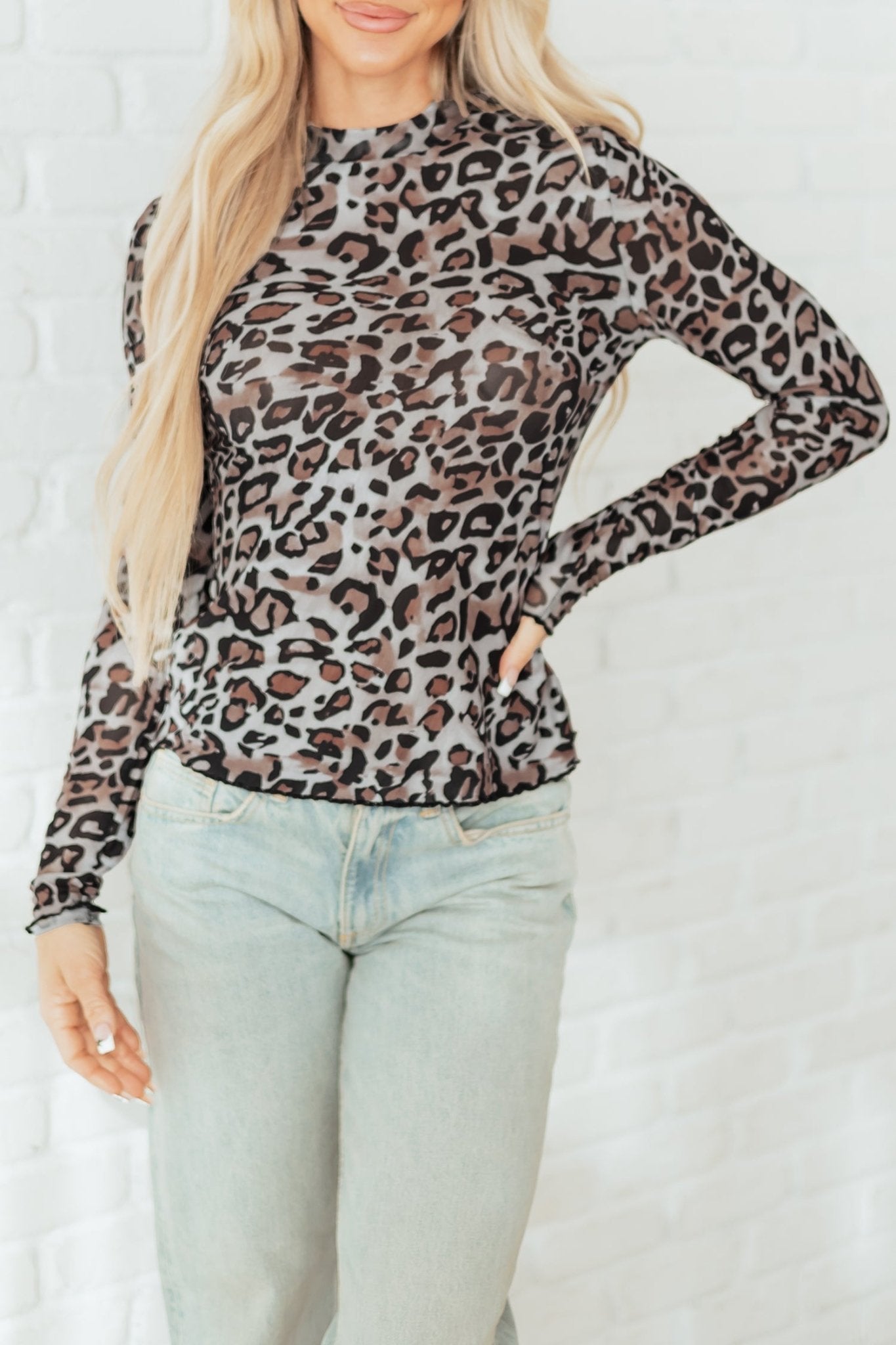 Seraphina Mock Mesh Long Sleeve Top - Hello Beautiful BoutiqueLong Sleeve TopsThreaded Pear