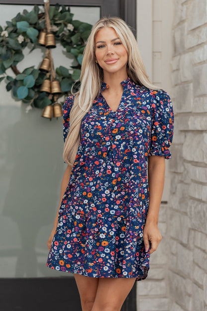 Serenity Puff Sleeve Mini Dress - Hello Beautiful BoutiqueFloral DressesThreaded Pear