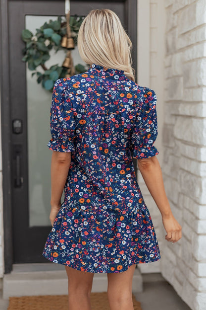 Serenity Puff Sleeve Mini Dress - Hello Beautiful BoutiqueFloral DressesThreaded Pear