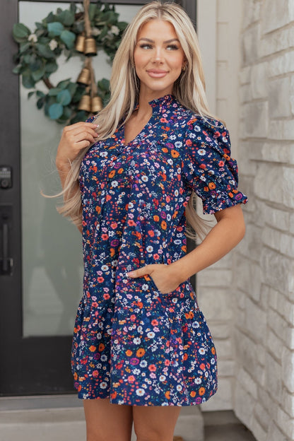 Serenity Puff Sleeve Mini Dress - Hello Beautiful BoutiqueFloral DressesThreaded Pear
