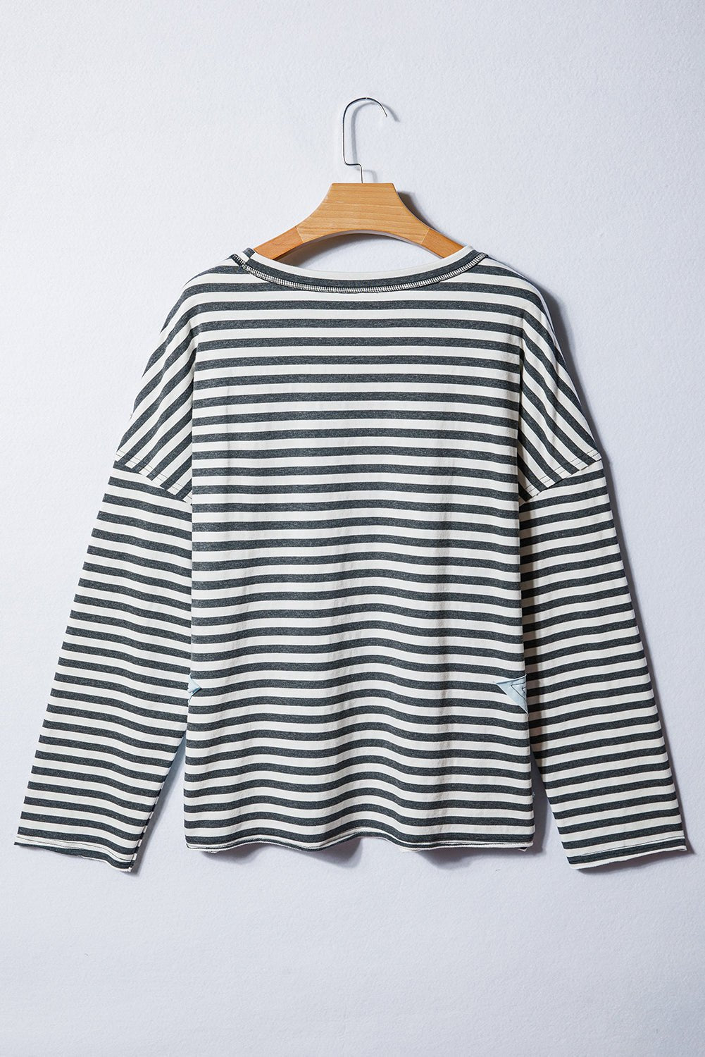Sevyn Contrast Star Stitched Long Sleeve PLUS Top - Hello Beautiful BoutiquePlus Size Long Sleeve TopsThreaded Pear
