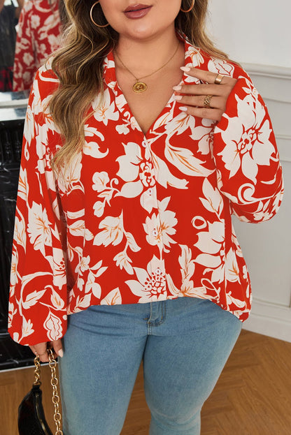 Shelby Print Loose Up PLUS Shirt - Hello Beautiful BoutiquePlus Size Blouses & ShirtsThreaded Pear