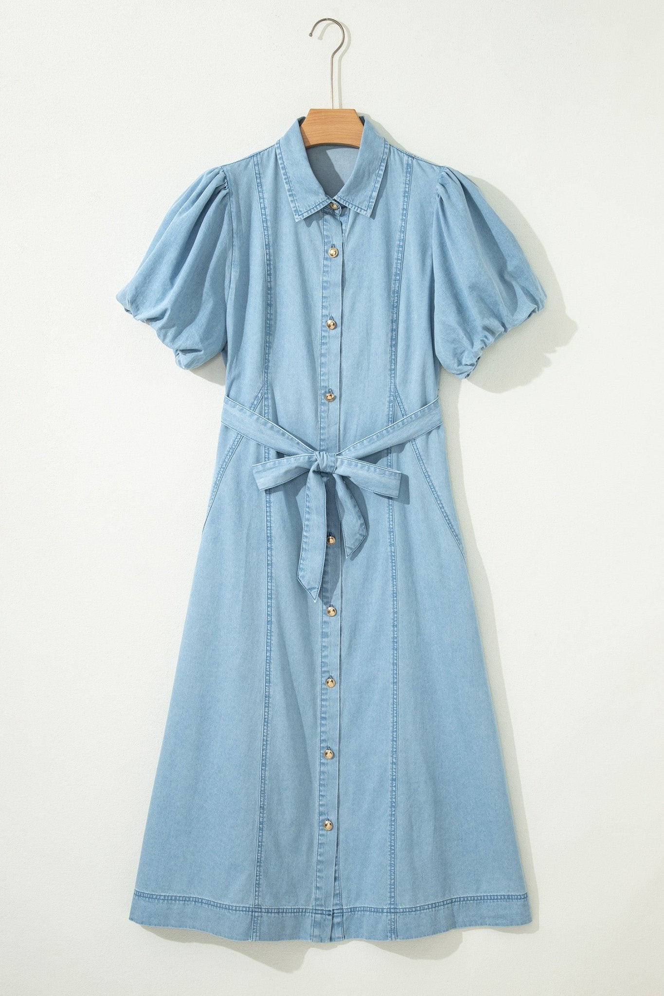 Shiloh Bubble Sleeve Long Dress - Hello Beautiful BoutiqueMidi DressesThreaded Pear