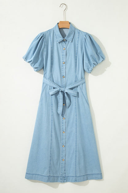 Shiloh Bubble Sleeve Long Dress - Hello Beautiful BoutiqueMidi DressesThreaded Pear