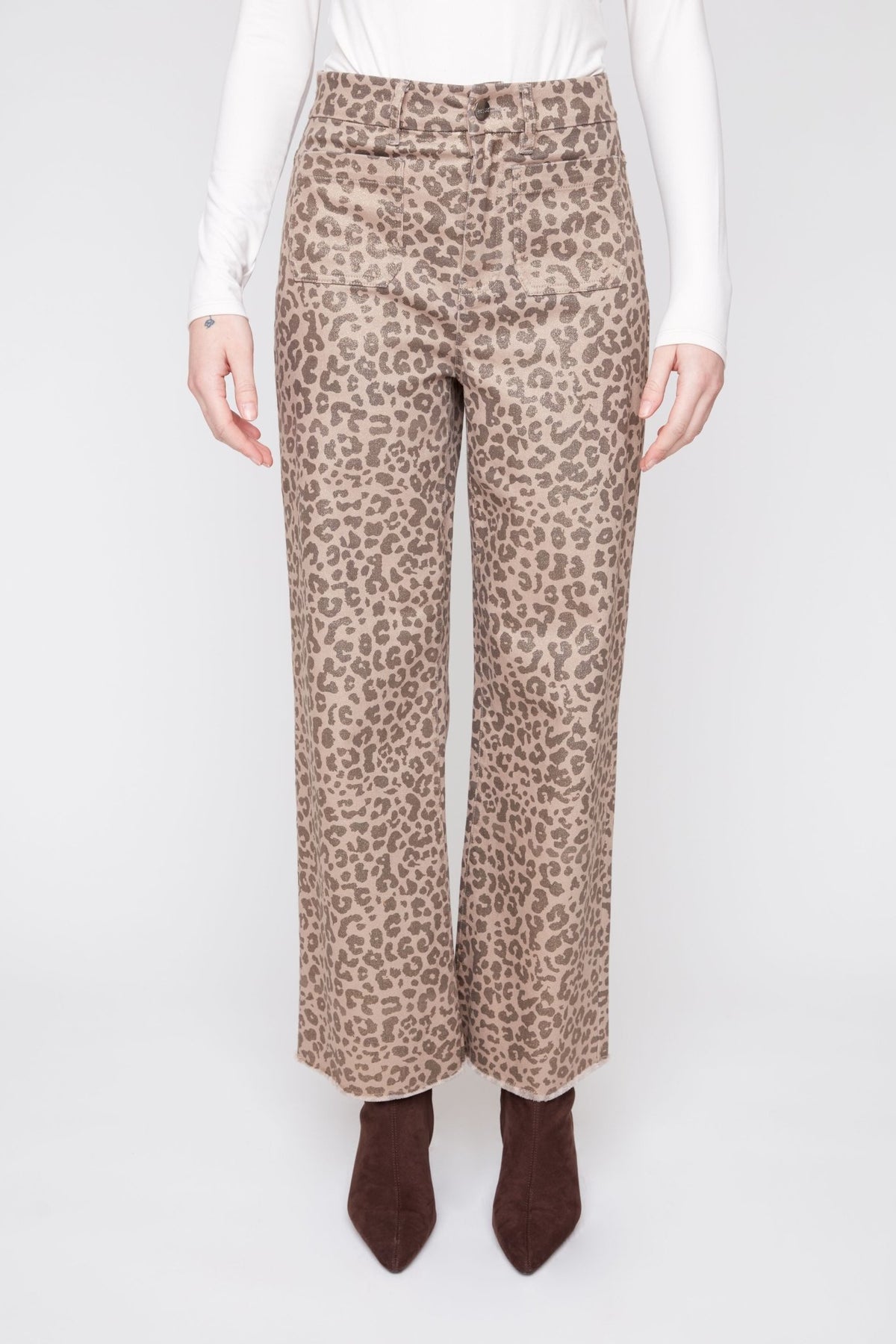 Shimmering Animal Print Wide-Leg Jeans R11082 - Hello Beautiful BoutiqueJeansRenuar