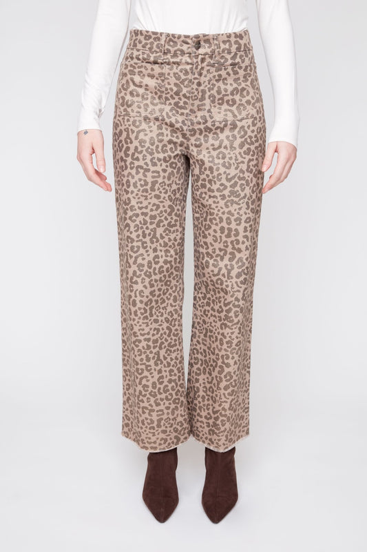 Shimmering Animal Print Wide-Leg Jeans R11082 - Hello Beautiful BoutiqueJeansRenuar