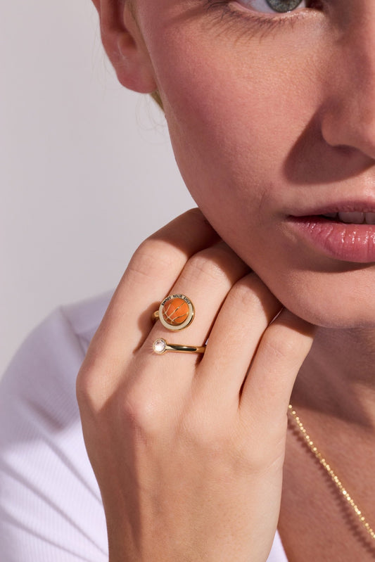 'Shoot Your Shot' Basketball Open Fidget Ring - Hello Beautiful BoutiqueRingsALEX AND ANI