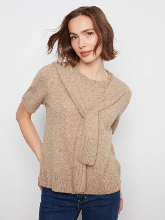 Short Sleeve Attached Sweater Look - Hello Beautiful BoutiqueSweaterCharlie B