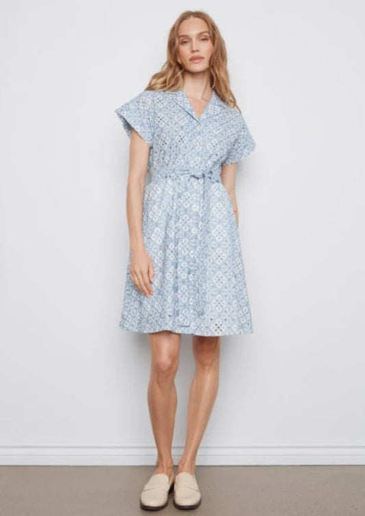 Short Sleeve Tailored Collar Dress With Self Ties C3163RR - Hello Beautiful BoutiqueDressCharlie B