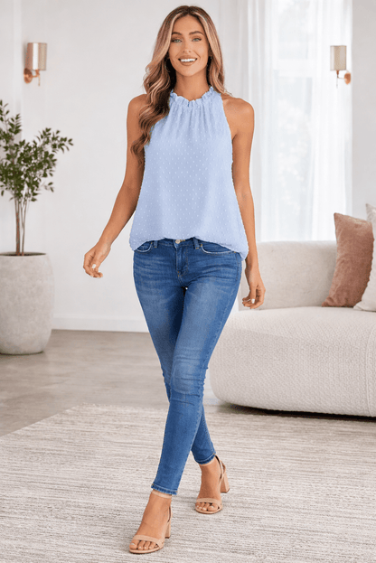 Sierra Dot Sleeveless Ruffle Tank - Hello Beautiful BoutiqueTank TopsThreaded Pear