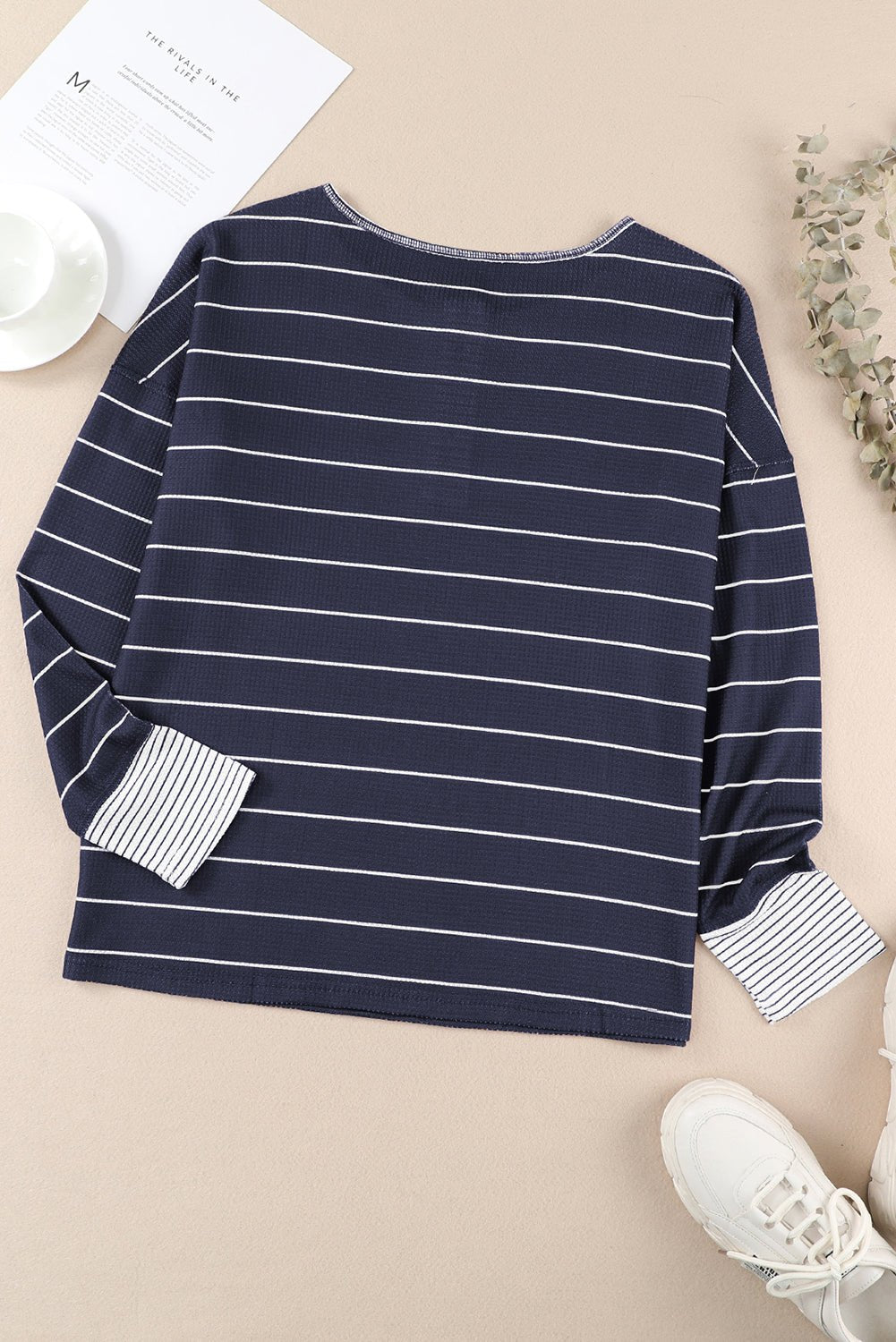 Simone Henley Waffle Knit Top - Hello Beautiful BoutiqueBlouses & ShirtsThreaded Pear