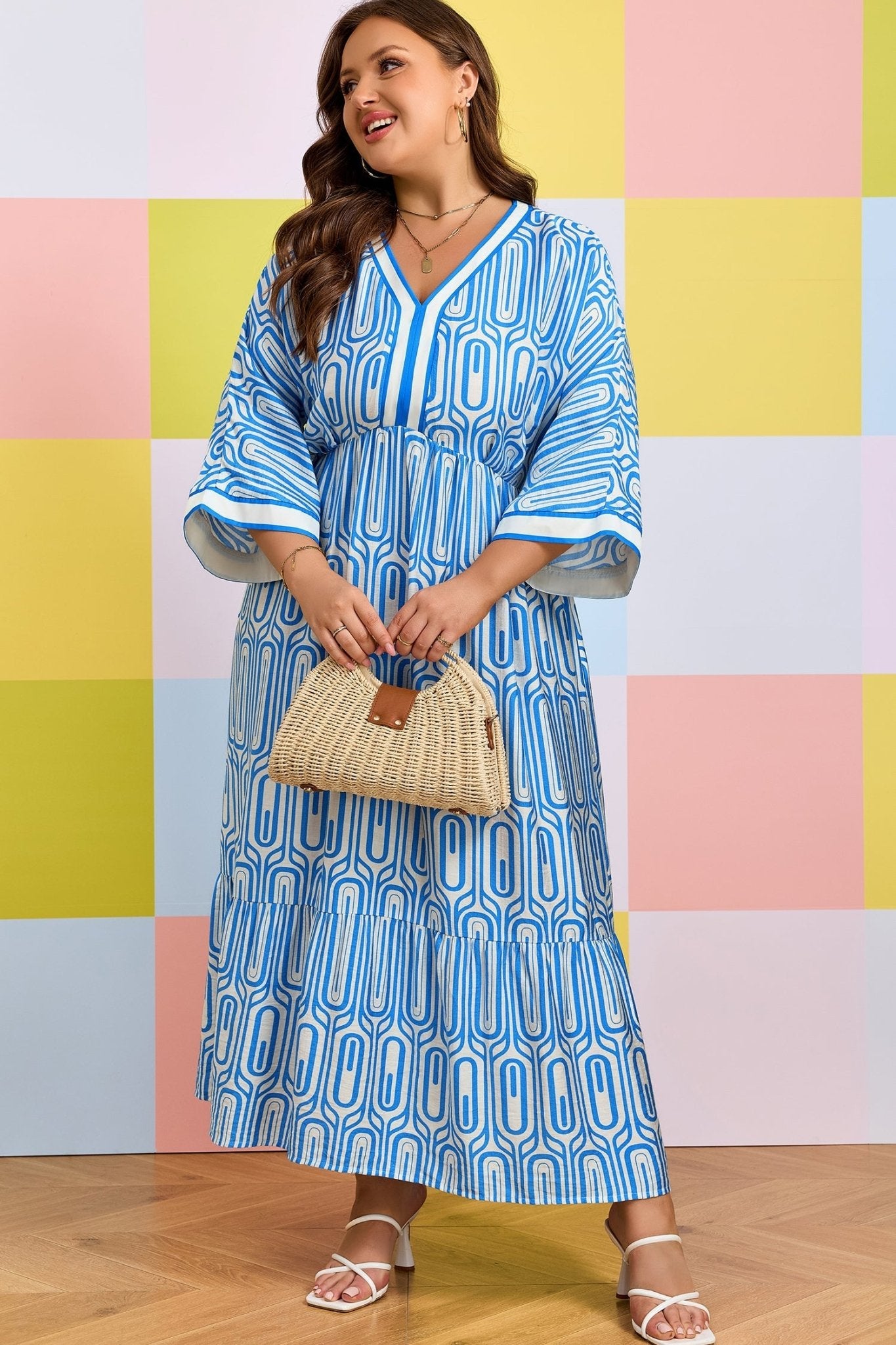 Siya Bracelet Sleeve Long PLUS Dress - Hello Beautiful BoutiquePlus Size Maxi DressesThreaded Pear