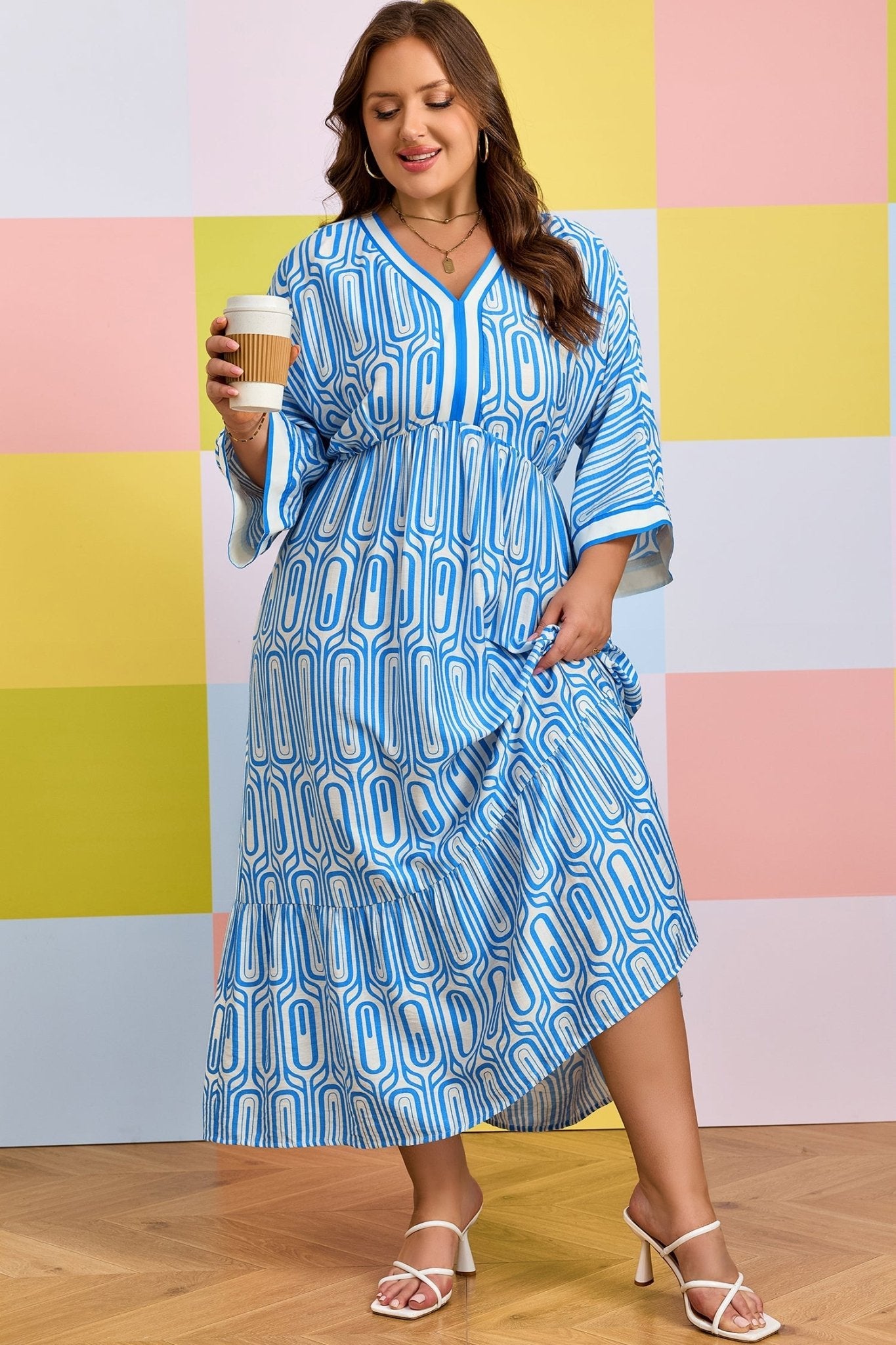 Siya Bracelet Sleeve Long PLUS Dress - Hello Beautiful BoutiquePlus Size Maxi DressesThreaded Pear