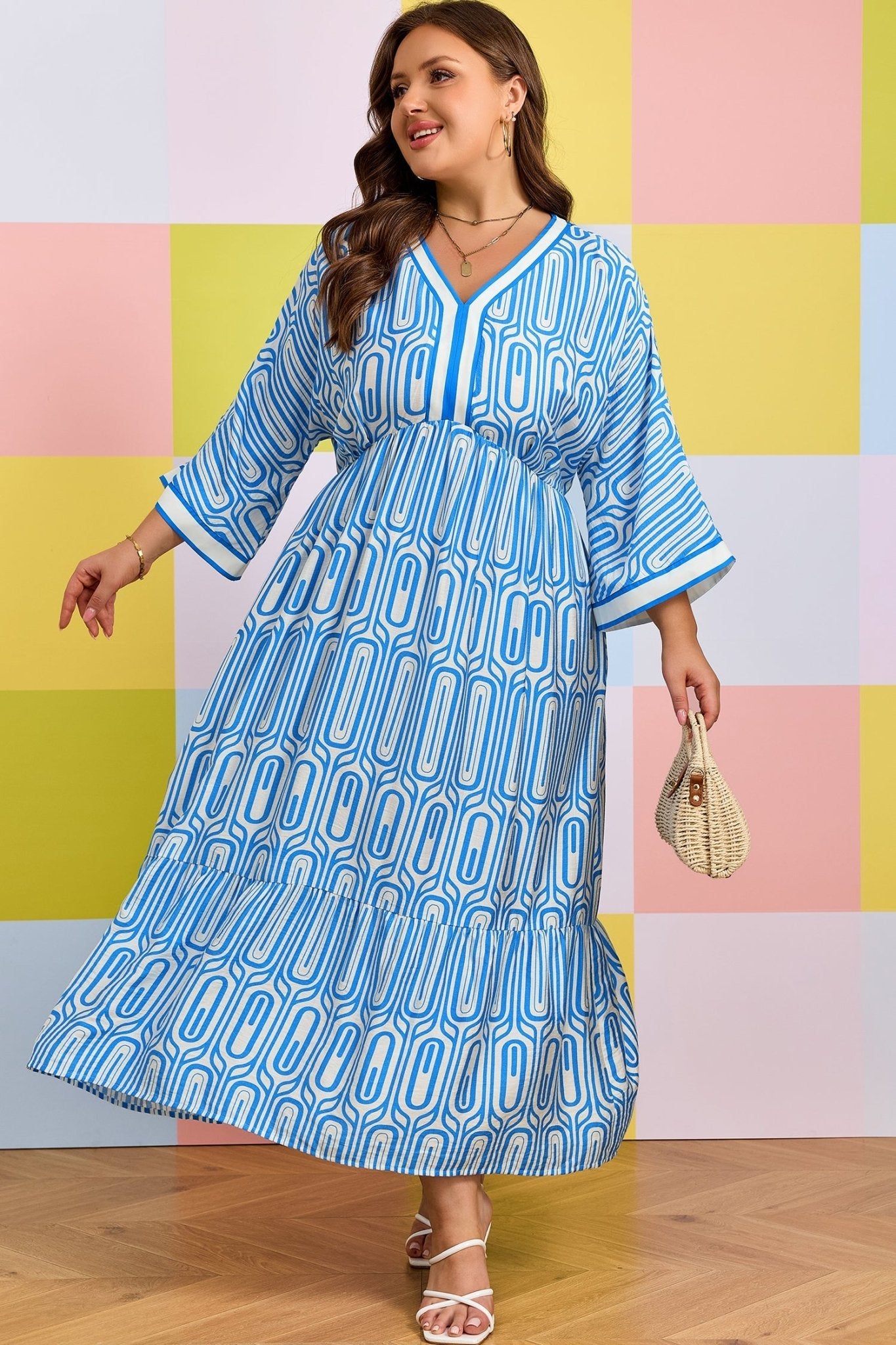 Siya Bracelet Sleeve Long PLUS Dress - Hello Beautiful BoutiquePlus Size Maxi DressesThreaded Pear