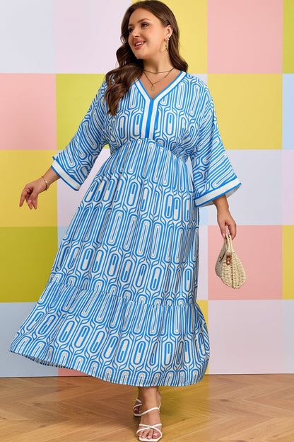 Siya Bracelet Sleeve Long PLUS Dress - Hello Beautiful BoutiquePlus Size Maxi DressesThreaded Pear