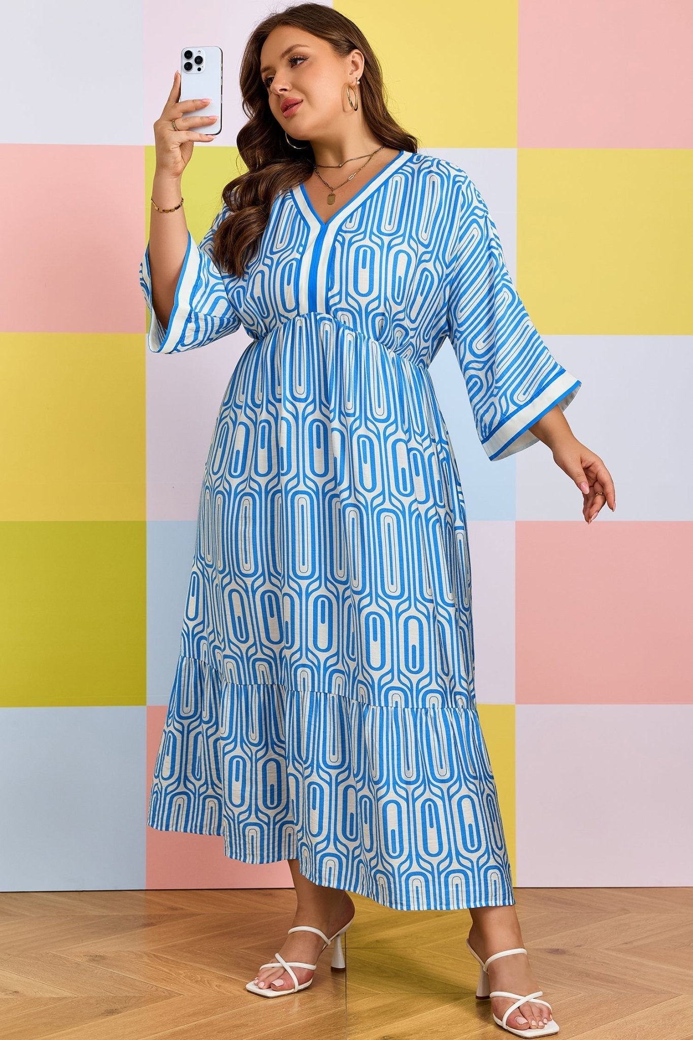 Siya Bracelet Sleeve Long PLUS Dress - Hello Beautiful BoutiquePlus Size Maxi DressesThreaded Pear