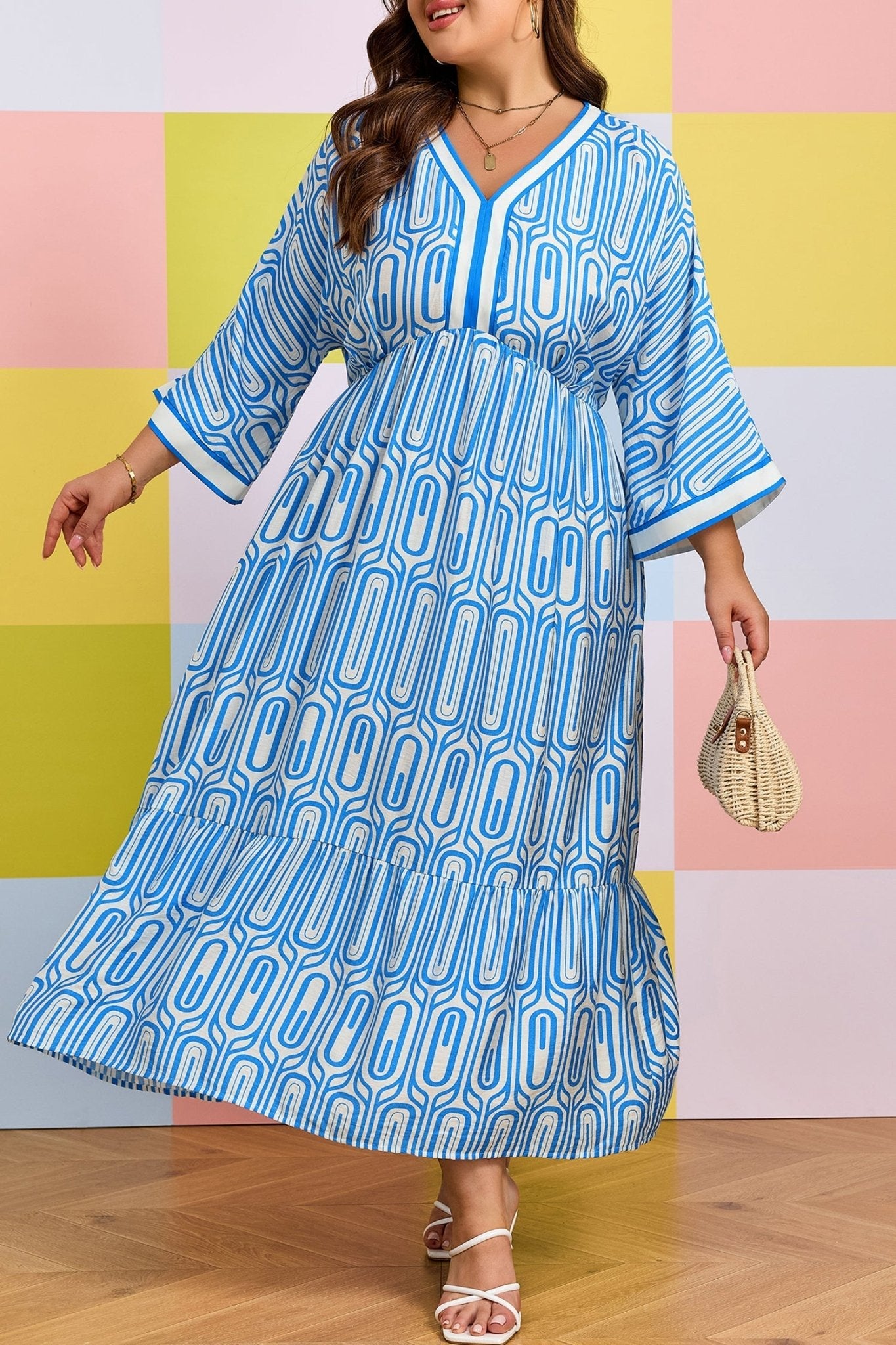 Siya Bracelet Sleeve Long PLUS Dress - Hello Beautiful BoutiquePlus Size Maxi DressesThreaded Pear