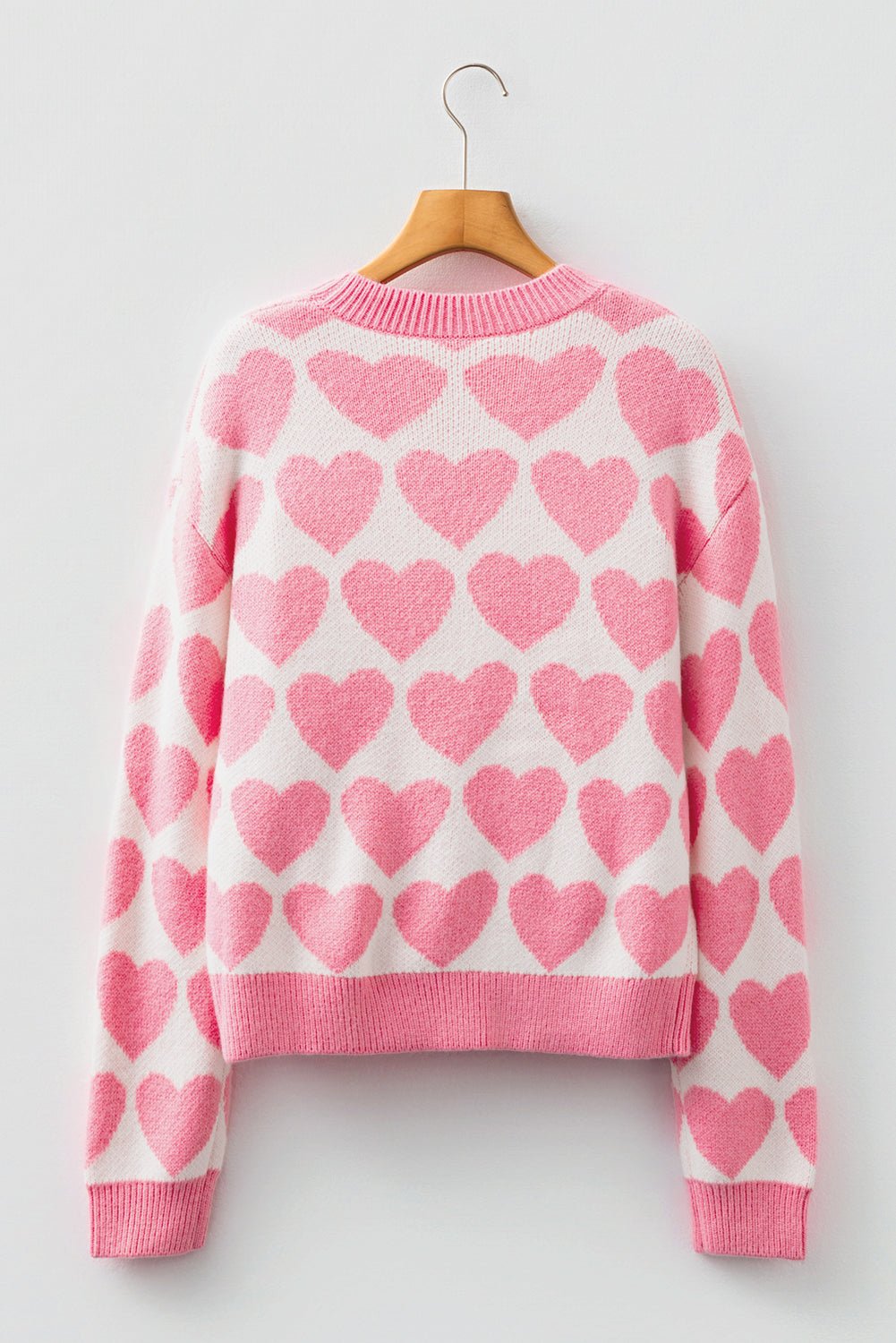 Skylar Heart Print Knit Sweater - Hello Beautiful BoutiqueSweatersThreaded Pear