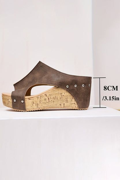 Skylar Pu Leather Wedge Slippers - Hello Beautiful BoutiqueSlippersThreaded Pear