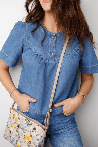 Sloane Half Short Sleeve Top - Hello Beautiful BoutiqueBlouses & ShirtsThreaded Pear