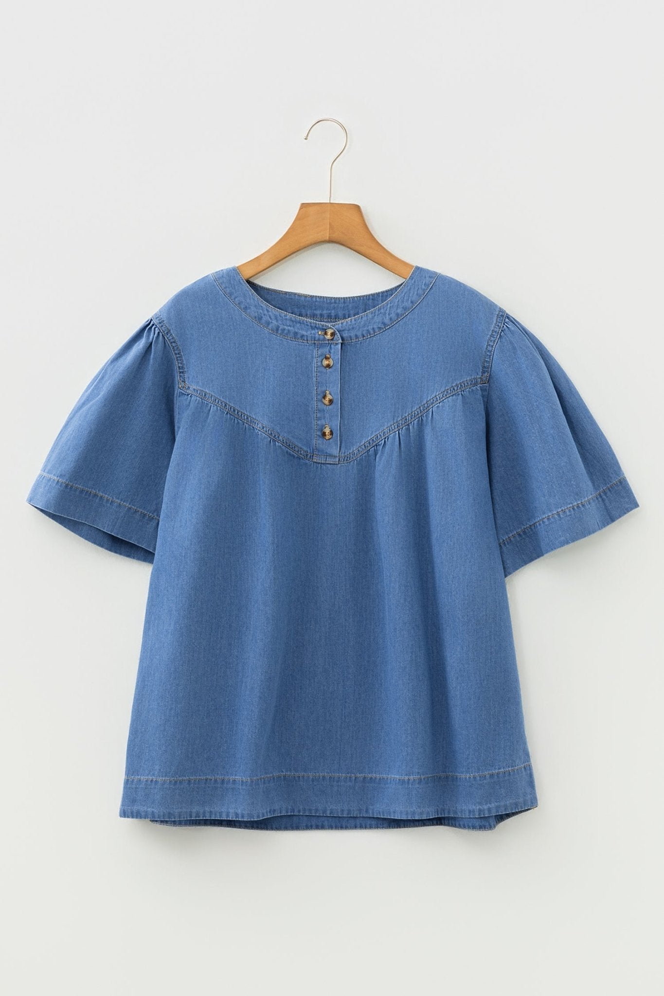 Sloane Half Short Sleeve Top - Hello Beautiful BoutiqueBlouses & ShirtsThreaded Pear