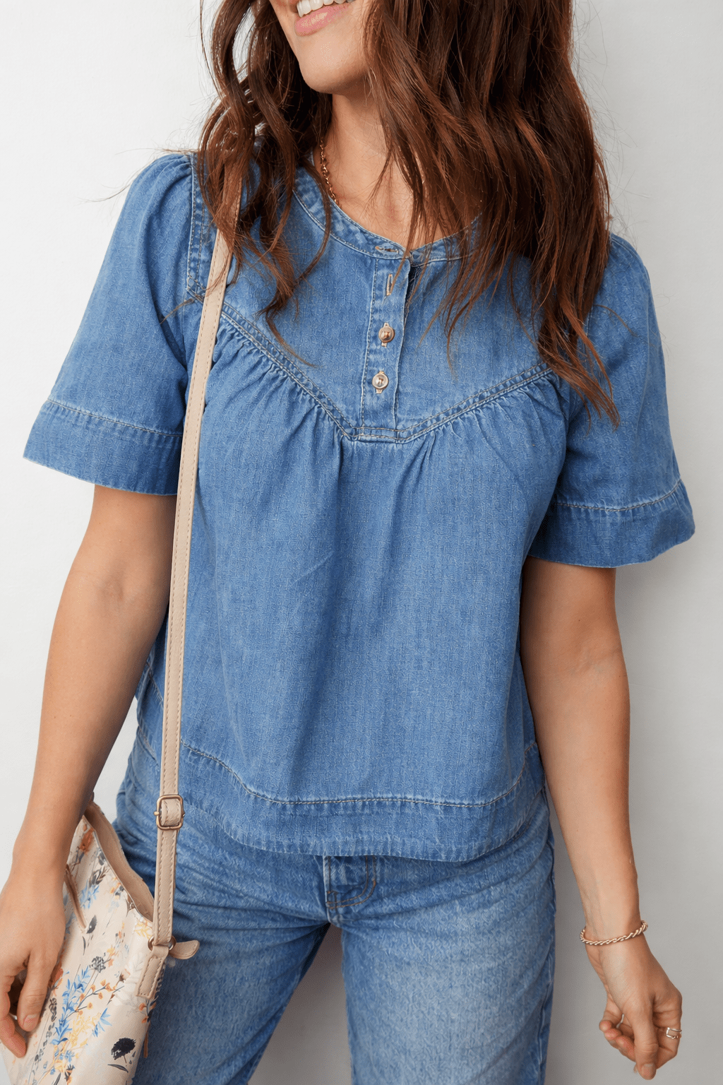 Sloane Half Short Sleeve Top - Hello Beautiful BoutiqueBlouses & ShirtsThreaded Pear