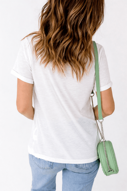 Sloane Patched Graphic T Shirt - Hello Beautiful BoutiqueGraphic TeesThreaded Pear
