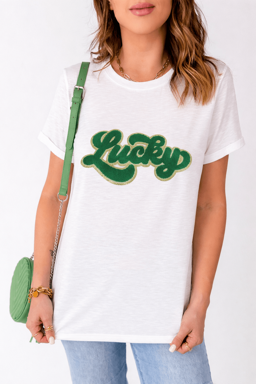 Sloane Patched Graphic T Shirt - Hello Beautiful BoutiqueGraphic TeesThreaded Pear