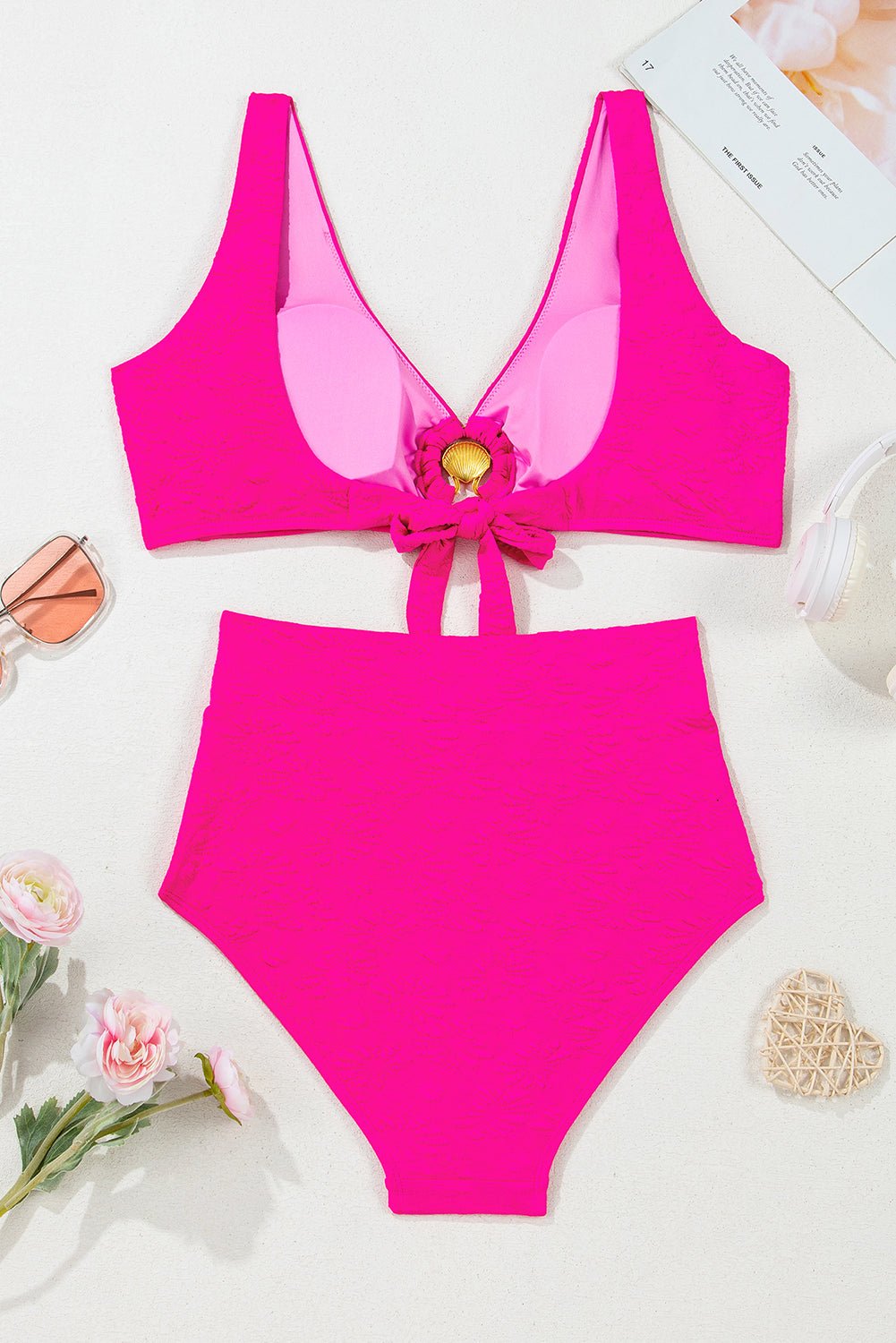 Sofia Knotted 2pcs Bikini Swimsuit - Hello Beautiful BoutiqueHigh Waisted SwimsuitThreaded Pear