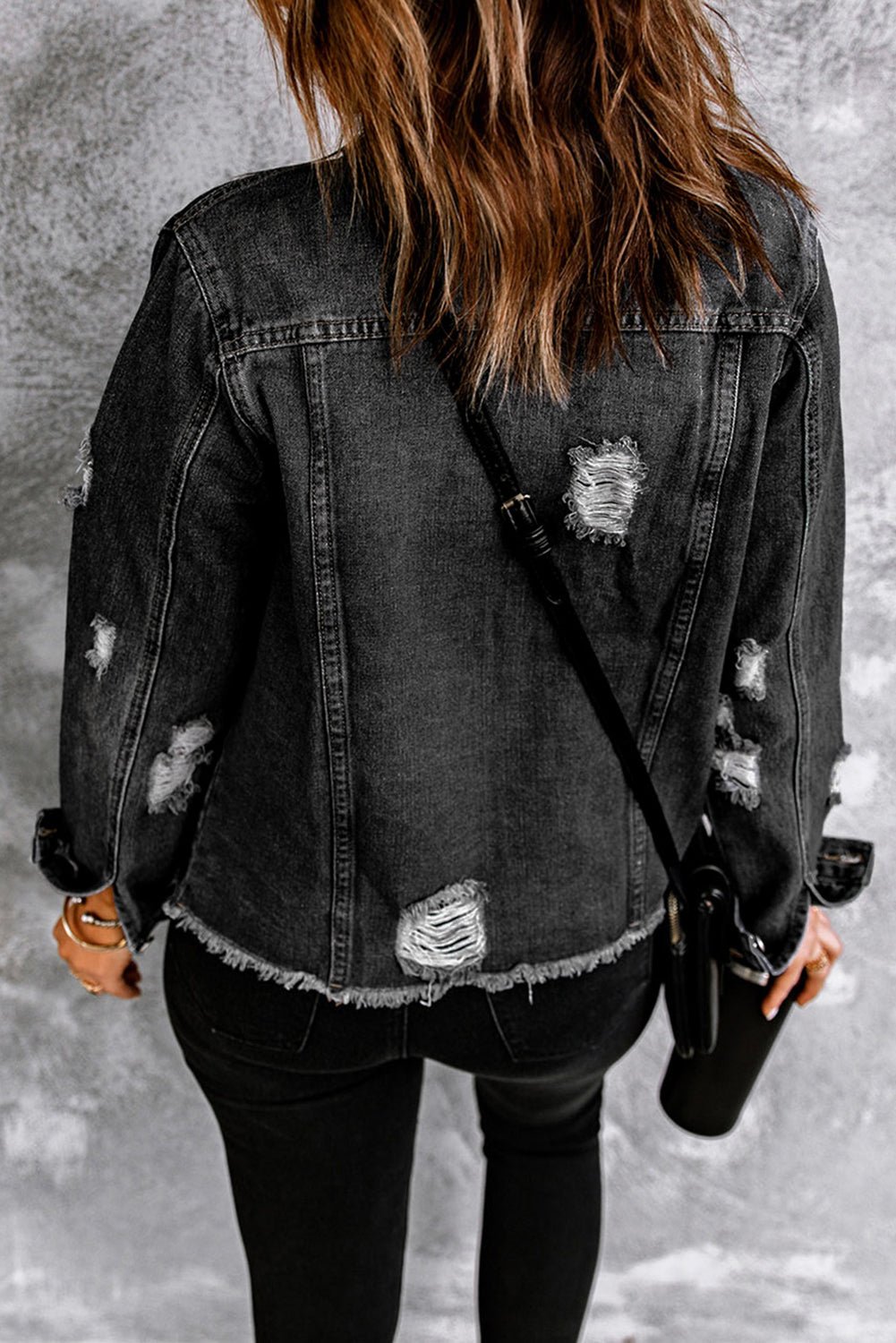 Sofibelle Distressed Raw Hem Jacket - Hello Beautiful BoutiqueBlank ApparelThreaded Pear