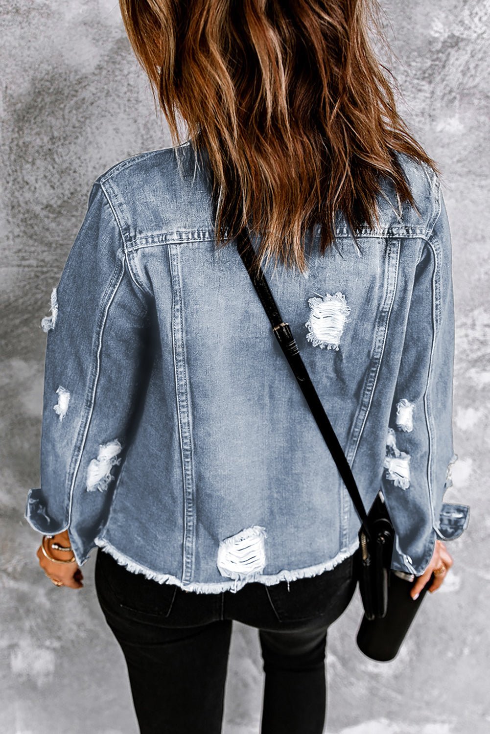 Sofibelle Distressed Raw Hem Jacket - Hello Beautiful BoutiqueBlank ApparelThreaded Pear