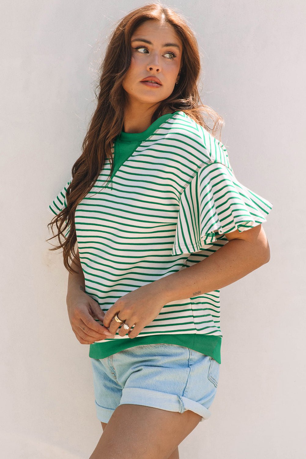 Sol Ruffle Short Sleeve Top - Hello Beautiful BoutiqueBlouses & ShirtsThreaded Pear
