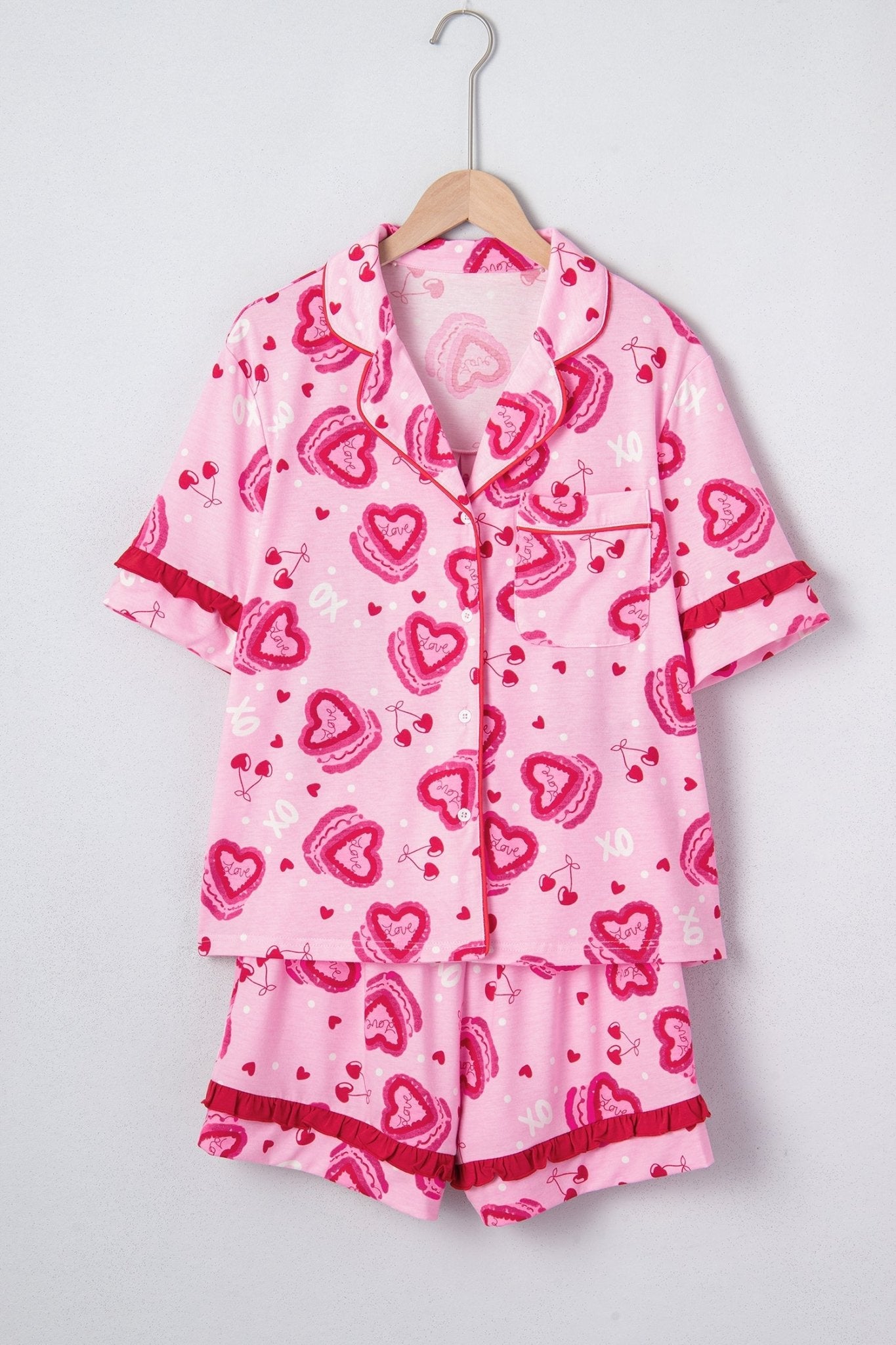 Solana Valentines 2pcs Pajama Set - Hello Beautiful BoutiqueSleepwearThreaded Pear