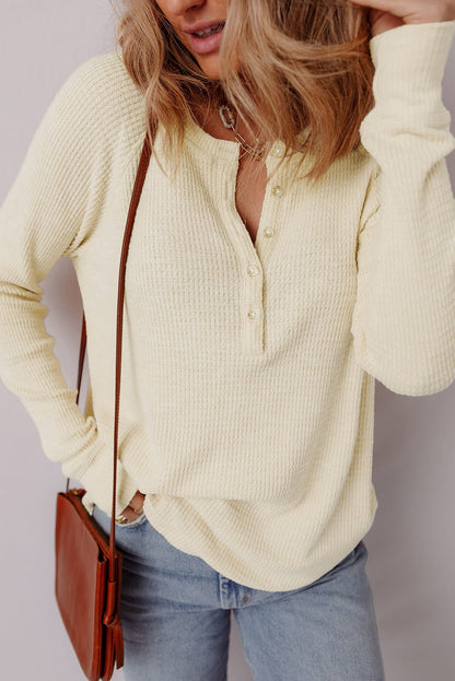 Soleil Knit Half Henley Top - Hello Beautiful Boutique15% OFFThreaded Pear