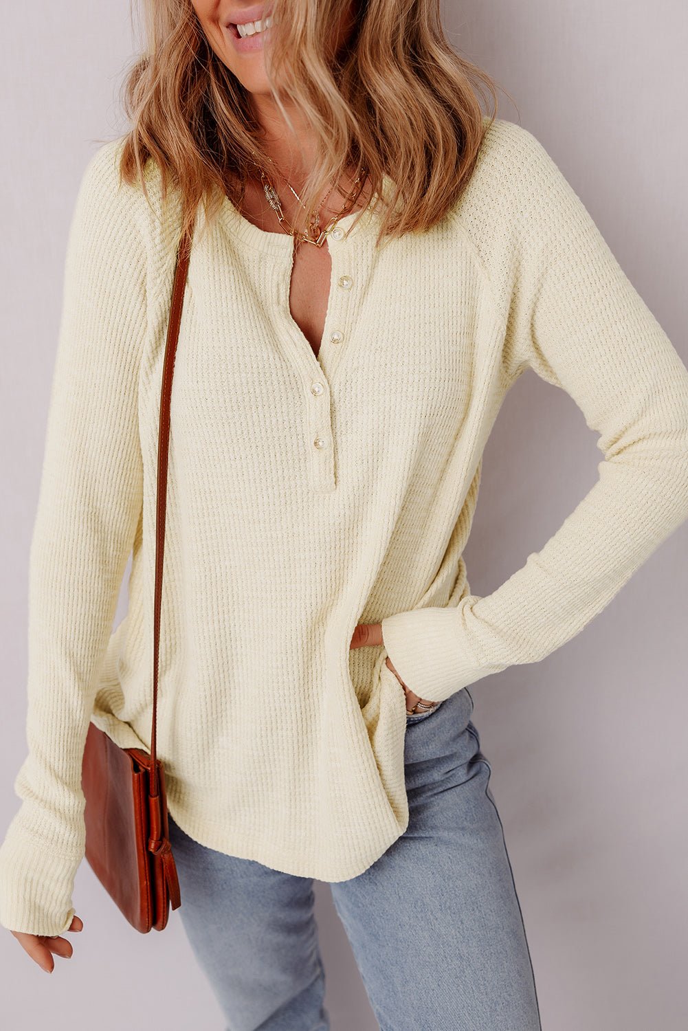 Soleil Knit Half Henley Top - Hello Beautiful Boutique15% OFFThreaded Pear