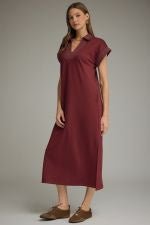 Solid Collared Midi Dress D31759 - Hello Beautiful BoutiqueDress/ MaxiEntro