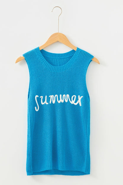 Sophia Script Graphic Sleeveless Sweater - Hello Beautiful BoutiqueSweater VestsThreaded Pear