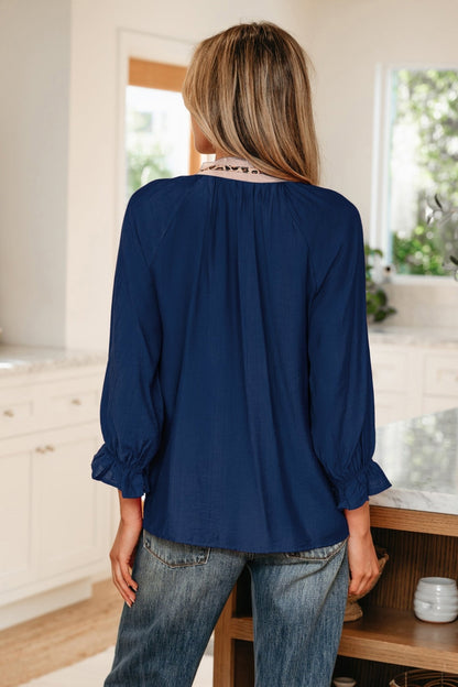Soraya Flounced Bracelet Sleeve Blouse - Hello Beautiful BoutiqueBlouses & ShirtsThreaded Pear
