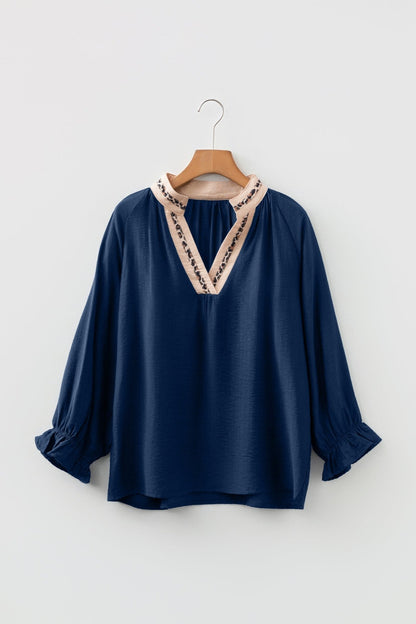 Soraya Flounced Bracelet Sleeve Blouse - Hello Beautiful BoutiqueBlouses & ShirtsThreaded Pear