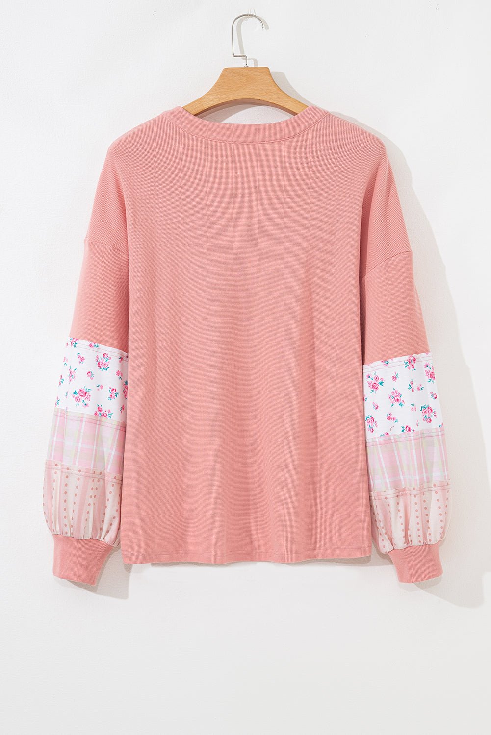 Soraya Waffle Knit Notched PLUS Top - Hello Beautiful BoutiquePlus Size Long Sleeve TopsThreaded Pear