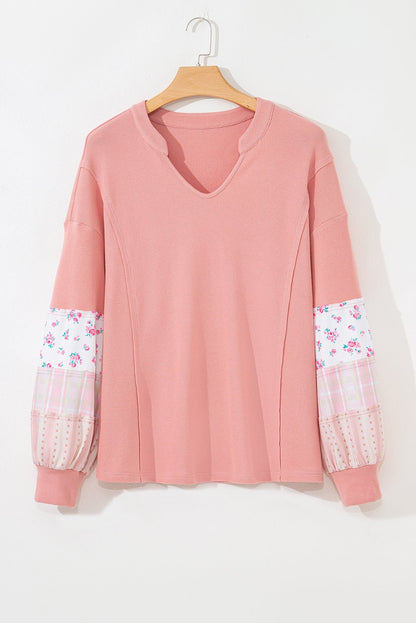 Soraya Waffle Knit Notched PLUS Top - Hello Beautiful BoutiquePlus Size Long Sleeve TopsThreaded Pear