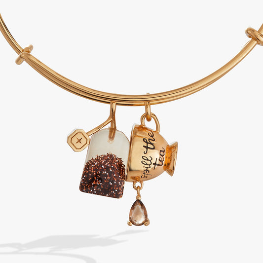 'Spill the Tea' Cup & Tea Bag Charm Bangle - Hello Beautiful BoutiqueBraceletsALEX AND ANI
