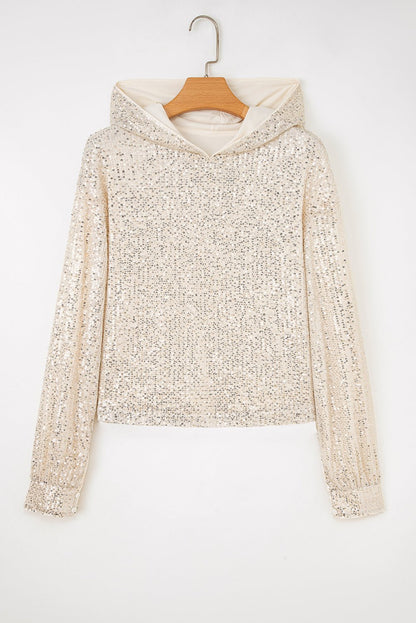 Stella Stream Sequin Hooded Long Sleeve Top - Hello Beautiful BoutiqueLong Sleeve TopsThreaded Pear