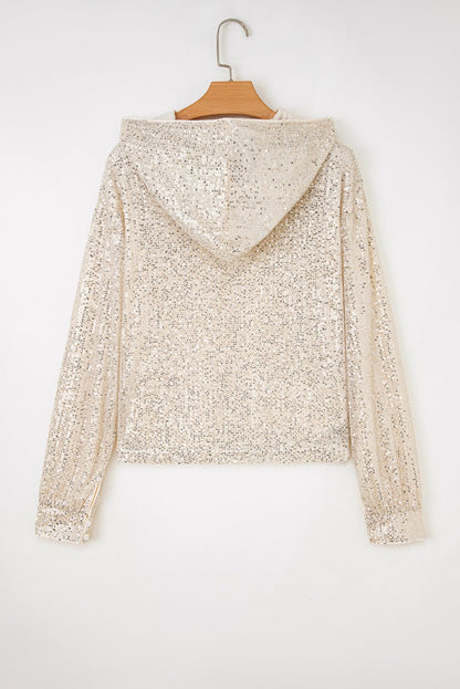 Stella Stream Sequin Hooded Long Sleeve Top - Hello Beautiful BoutiqueLong Sleeve TopsThreaded Pear