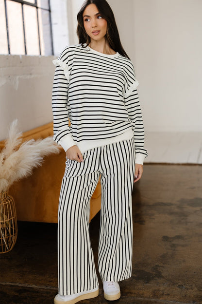 Stella Trim Drop Shoulder Lounge Set - Hello Beautiful BoutiquePant SetsThreaded Pear